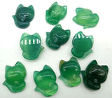 6pcs Natural Stone Fox Charm Pendant for DIY Jewelry Making