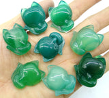 6pcs Natural Stone Fox Charm Pendant for DIY Jewelry Making