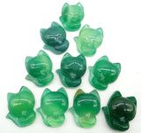 6pcs Natural Stone Fox Charm Pendant for DIY Jewelry Making