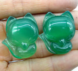 6pcs Natural Stone Fox Charm Pendant for DIY Jewelry Making