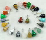 Natural Stone Quartz Crystal Turquoises Opal Tiger Eye Gourd Shape Pendant