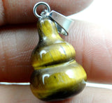 Natural Stone Quartz Crystal Turquoises Opal Tiger Eye Gourd Shape Pendant