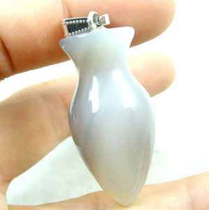 Natural Stone Quartz Crystal Turquoise Tiger Eye Vase Pendant