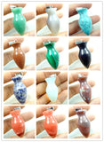 Natural Stone Quartz Crystal Turquoise Tiger Eye Vase Pendant