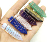 7 Chakra Amethysts Wire Winding Pendant for Jewelry Making
