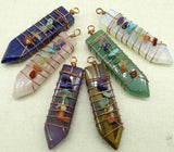 7 Chakra Amethysts Wire Winding Pendant for Jewelry Making