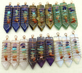 7 Chakra Amethysts Wire Winding Pendant for Jewelry Making