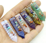 7 Chakra Amethysts Wire Winding Pendant for Jewelry Making