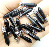 Natural Stone Quartz Crystal Amethysts Tiger Eye Sodalite Pillar Chakra Pendants