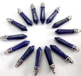 Natural Stone Quartz Crystal Amethysts Tiger Eye Sodalite Pillar Chakra Pendants