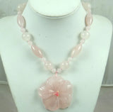 Natural Stone Quartz Crystal Aventurine Turquoises Tiger Eye Flower Pendant