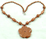Natural Stone Quartz Crystal Aventurine Turquoises Tiger Eye Flower Pendant