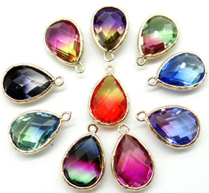 Quartz Crystal Teardrop Pendants DIY Jewelry Making 10pcs