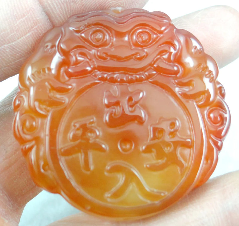 Red Marine Chalcedony Beast Pendant for DIY Jewelry Making