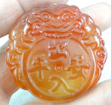 Red Marine Chalcedony Beast Pendant for DIY Jewelry Making
