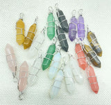 Tiger Eye Quartz Crystal Pendants for DIY Jewelry Making (24pcs)