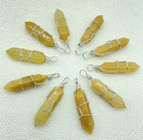 Tiger Eye Quartz Crystal Pendants for DIY Jewelry Making (24pcs)