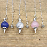 Natural Stone Radiesthesia Pendulum for Dowsing Spiritual Divination Wicca
