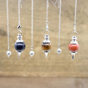 Natural Stone Radiesthesia Pendulum for Dowsing Spiritual Divination Wicca