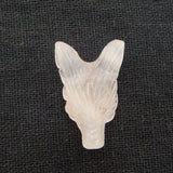 Rose Quartz Carved Wolf Head Pendant Bead