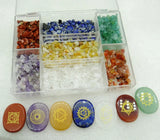7 Chakra Stones Set Crystal Gravel Chips with Plastic Container