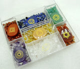 7 Chakra Stones Set Crystal Gravel Chips with Plastic Container