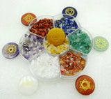 7 Chakra Stones Set Crystal Gravel Chips with Plastic Container