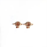 Copper Rutilated Stone Stud Earrings for Women