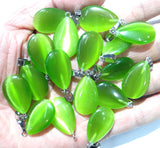 Natural Stone Tearrop Cat Eyes Pendants for DIY Jewelry Making