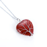Tree of Life Wrapped Hearts Crystal Pendant Necklace for Women