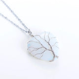 Tree of Life Wrapped Hearts Crystal Pendant Necklace for Women