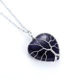 Tree of Life Wrapped Hearts Crystal Pendant Necklace for Women