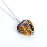 Tree of Life Wrapped Hearts Crystal Pendant Necklace for Women