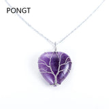 Tree of Life Wrapped Hearts Crystal Pendant Necklace for Women