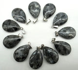 24pcs Natural Stone Teardrop Pendants for DIY Jewelry Making Necklace