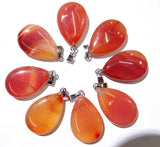 24pcs Natural Stone Teardrop Pendants for DIY Jewelry Making Necklace