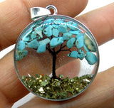 7 Chakra Reiki Tree Pendant Natural Stone DIY Jewelry