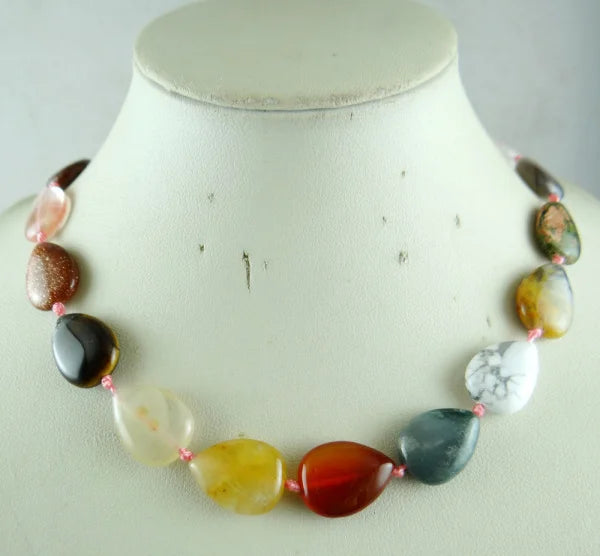 Natural Stone Water Droplets Pendant for DIY Jewelry Making Necklace