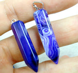 Mixed Natural Stone Pillar Pendant for DIY Jewelry Making 24pcs