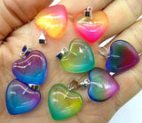 Turquoise Quartz Titanium Crystal Heart Pendant DIY Jewelry Making Accessories