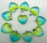 Turquoise Quartz Titanium Crystal Heart Pendant DIY Jewelry Making Accessories
