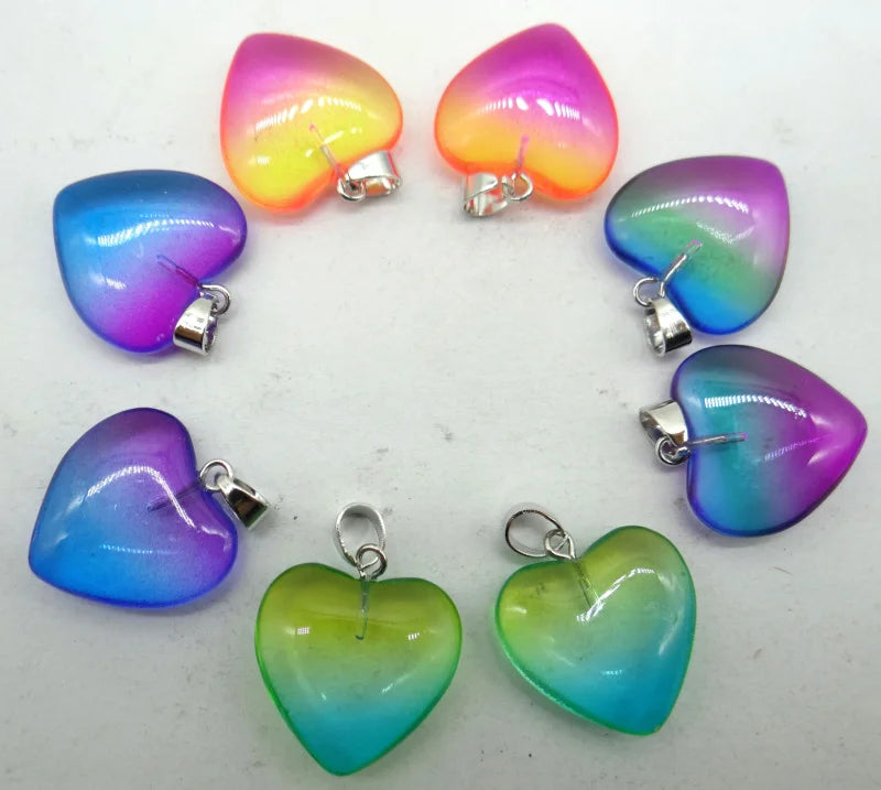 Turquoise Quartz Titanium Crystal Heart Pendant DIY Jewelry Making Accessories