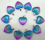 Turquoise Quartz Titanium Crystal Heart Pendant DIY Jewelry Making Accessories