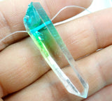 10PCS Turquoise Quartz Crystal Titanium Crystal Pendant for DIY Jewelry