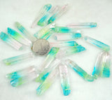 10PCS Turquoise Quartz Crystal Titanium Crystal Pendant for DIY Jewelry