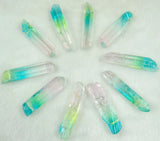 10PCS Turquoise Quartz Crystal Titanium Crystal Pendant for DIY Jewelry