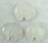 Natural Stone Elephant Pendant for DIY Jewelry Making Necklace 3PCS