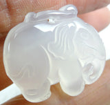 Natural Stone Elephant Pendant for DIY Jewelry Making Necklace 3PCS