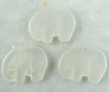 Natural Stone Elephant Pendant for DIY Jewelry Making Necklace 3PCS