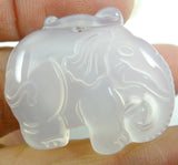Natural Stone Elephant Pendant for DIY Jewelry Making Necklace 3PCS
